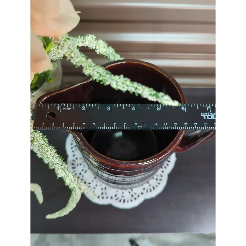Vintage Marcrest Stoneware Brown Daisy Dot Water‎ Pitcher 8